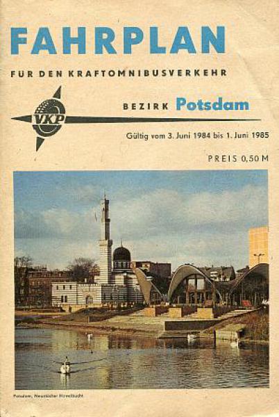 Fahrplan Kraftomnibusverkehr Bezirk Potsdam 1984 / 1985