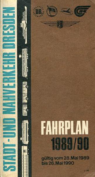 Fahrplan Nahverkehr Dresden 1989 / 1990
