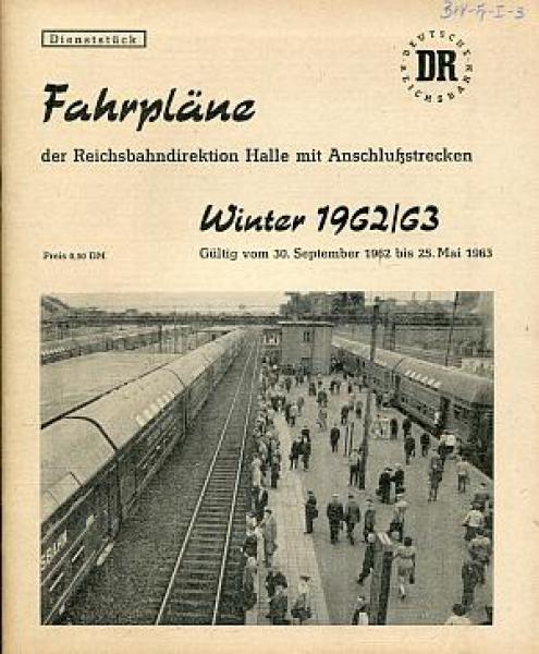 Taschenfahrplan RBD Halle 1962 / 1963