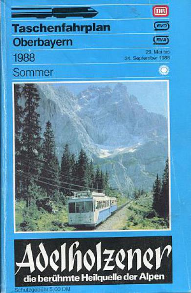 Taschenfahrplan Oberbayern 1988