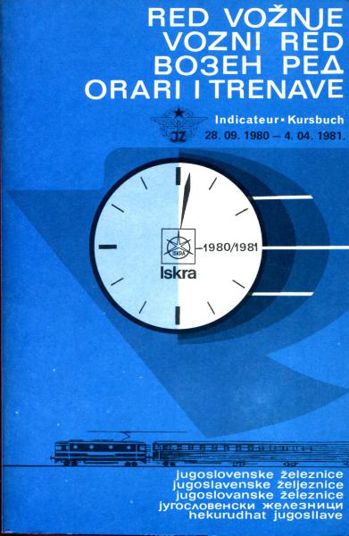 Kursbuch Jugoslawien JZ 1980 / 1981