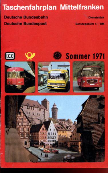 Taschenfahrplan Mittelfranken 1971