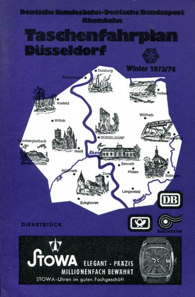 Taschenfahrplan Düsseldorf 1973 / 1974