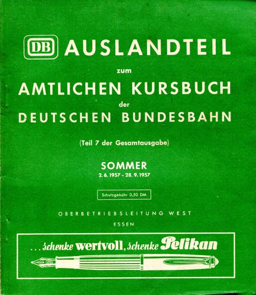 Kursbuch DB Auslandteil 1957