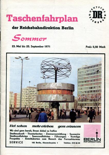 Taschenfahrplan Rbd Berlin 1971