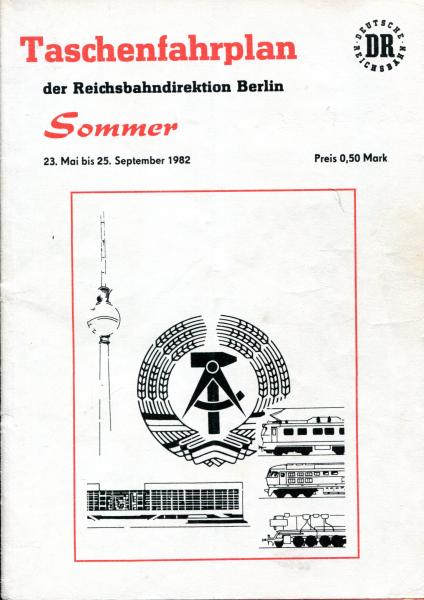 Taschenfahrplan Rbd Berlin 1982