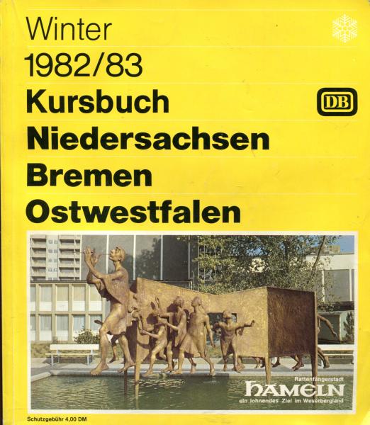 DB Kursbuch Niedersachsen Bremen Ostwestfalen 1982 / 1983