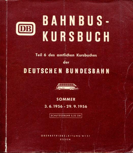 DB Bahnbus Kursbuch 1956