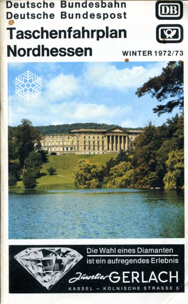 Taschenfahrplan Nordhessen 1972 / 1973