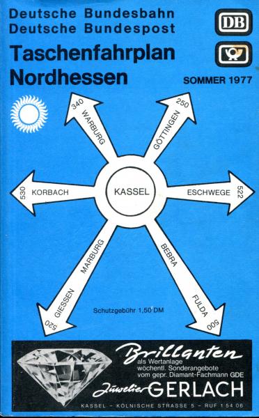 Taschenfahrplan Nordhessen 1977