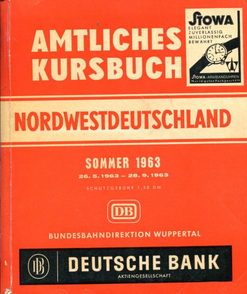 Kursbuch Nordwestdeutschland 1963