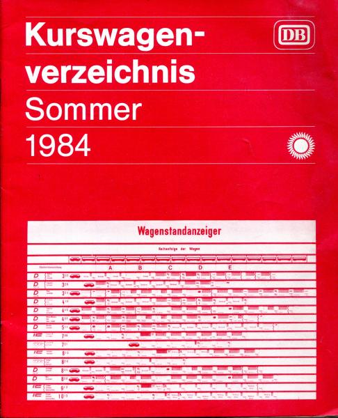 Kurswagenverzeichnis DB 1984
