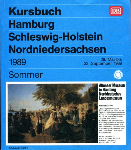 Kursbuch Hamburg Schleswig Holstein Nordniedersachsen 1989