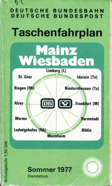 Taschenfahrplan Mainz Wiesbaden 1977