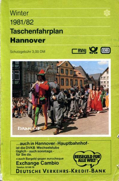 Taschenfahrplan Hannover 1981 / 1982