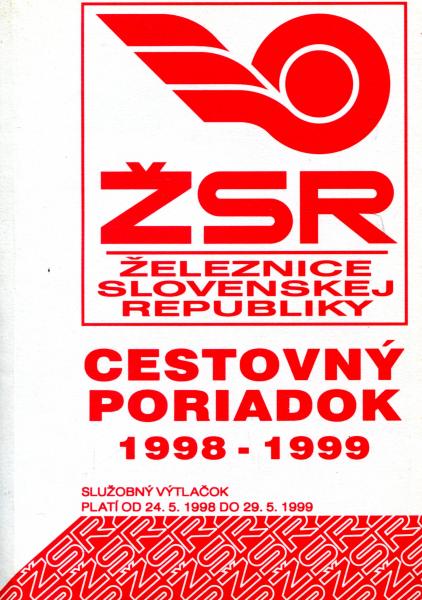 Kursbuch Slovakai ZSR 1998 / 1999