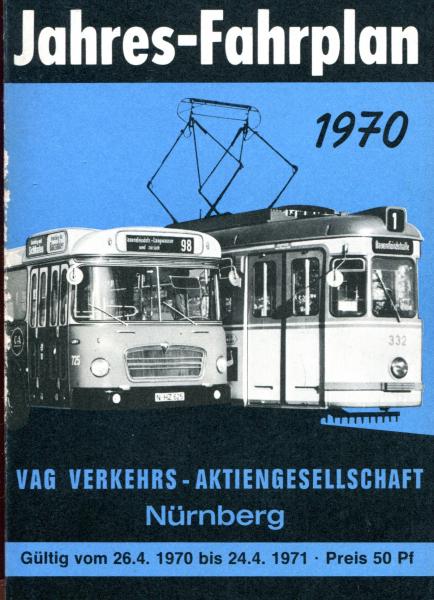 Fahrplan VAG Nürnberg 1970 / 1971