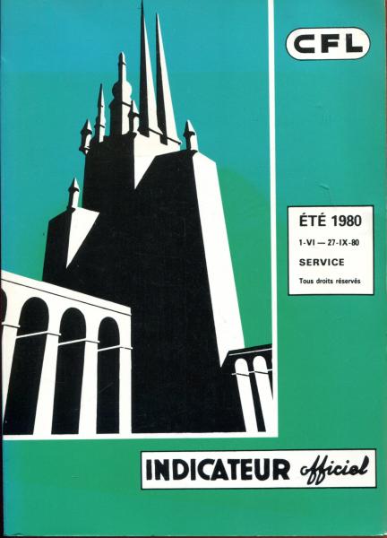 Kursbuch CFL Luxemburg 1980