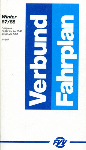 FVV Verbundfahrplan 1987 / 1988