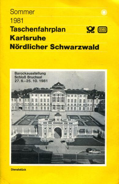 Taschenfahrplan Karlsruhe Nördlicher Schwarzwald 1981