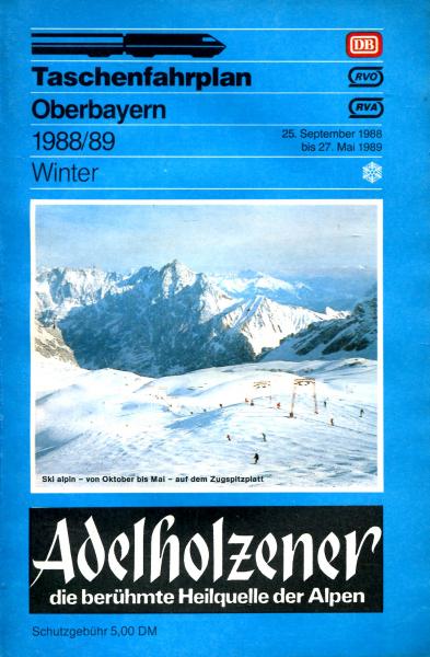 Taschenfahrplan Oberbayern 1988 / 1989