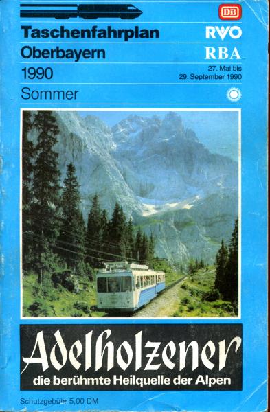 Taschenfahrplan Oberbayern 1990