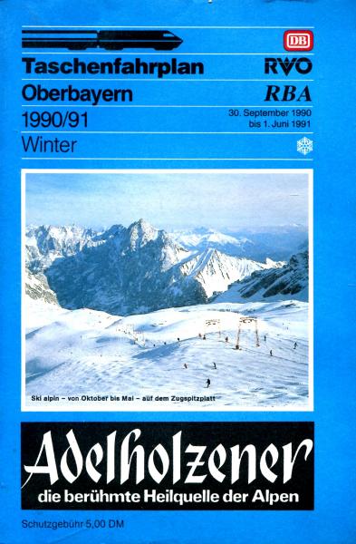 Taschenfahrplan Oberbayern 1990 / 1991