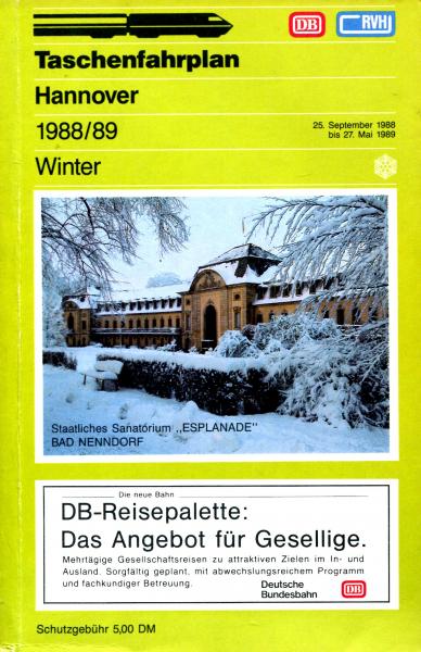 Taschenfahrplan Hannover 1988 / 1989