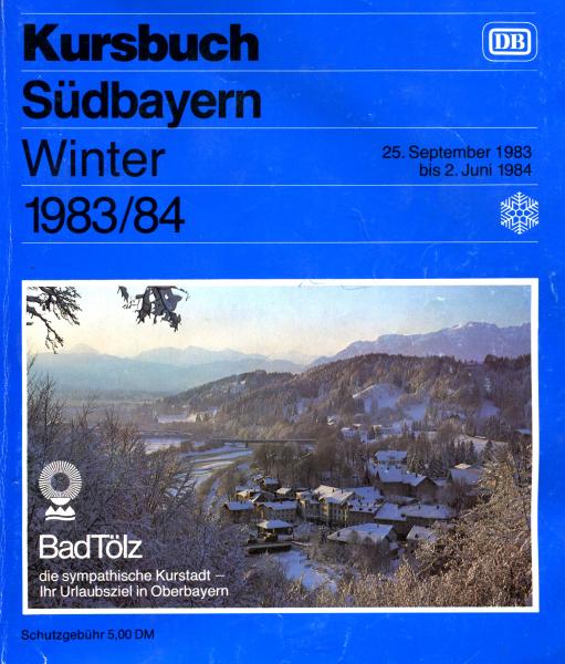 Kursbuch Südbayern 1983 / 1984