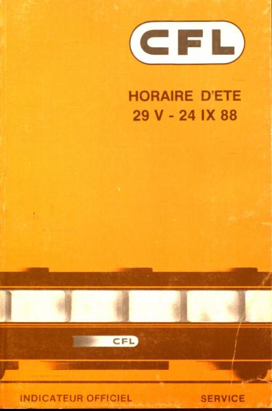 Kursbuch CFL Luxemburg 1988