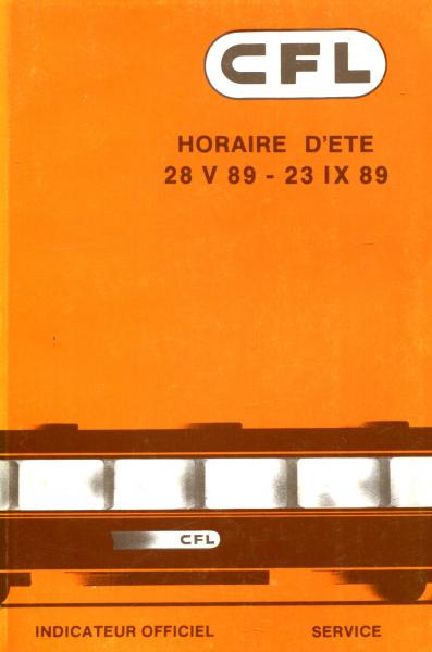 Kursbuch CFL Luxemburg 1989