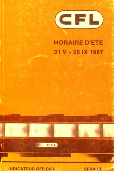 Kursbuch CFL Luxemburg 1987