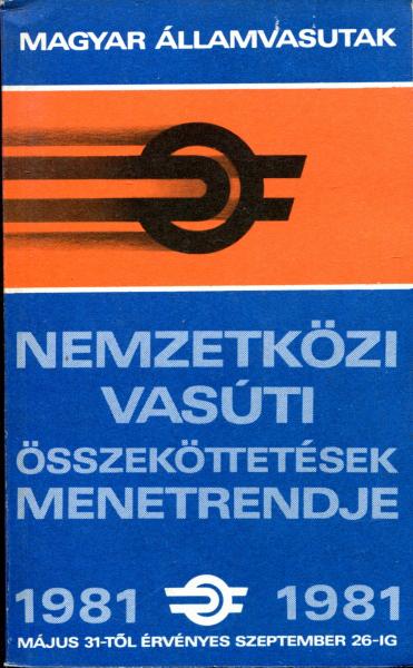 Kursbuch Ungarn Auslandsverbindungen 1981