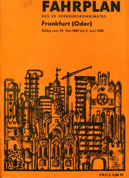 Fahrplan Verkehrskombinat Frankfurt Oder 1983 / 1984