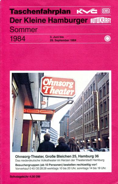 Taschenfahrplan Der kleine Hamburger 1984