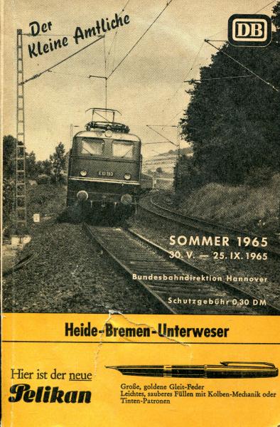 Fahrplan Heide – Bremen – Unterweser 1965