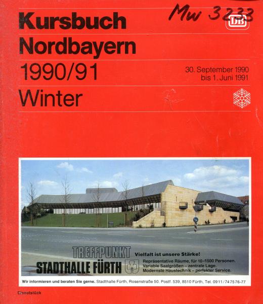 Kursbuch Nordbayern 1990 / 1991