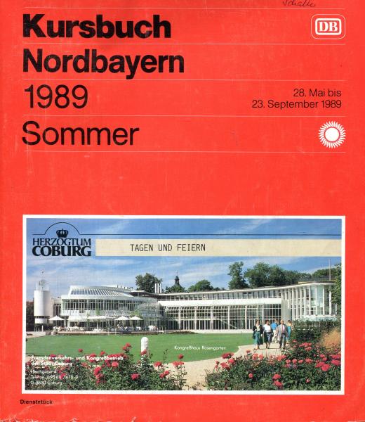 Kursbuch Nordbayern 1989