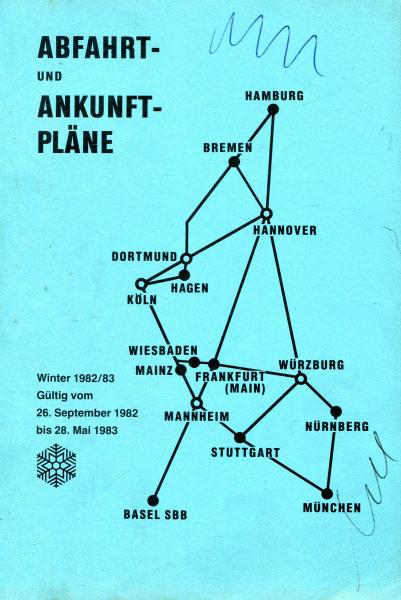 Abfahrt- und Ankunftpläne 1982 / 1983 DB