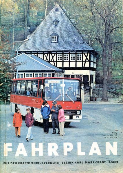 Fahrplan Kraftomnibusverkehr Bezirk Karl-Marx-Stadt 1977 / 1978