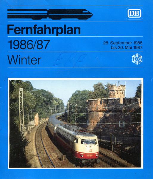 Fernfahrplan DB 1986 / 1987