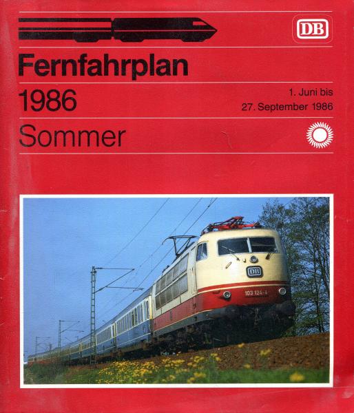 Fernfahrplan DB 1986