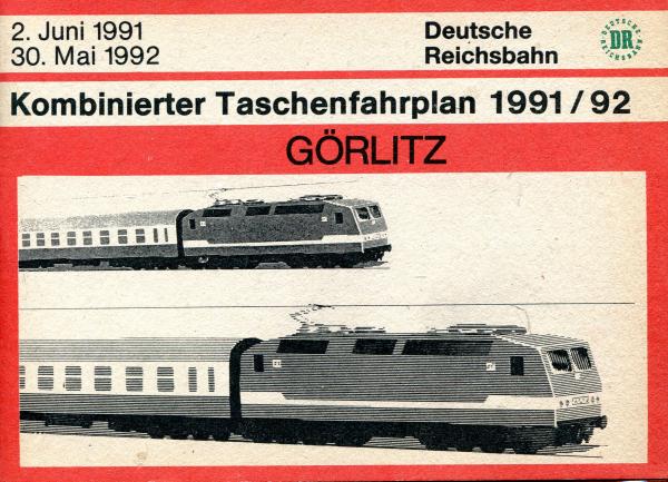 Kombinierter Taschenfahrplan Görlitz 1991 / 1992