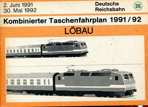 Kombinierter Taschenfahrplan Löbau 1991 / 1992