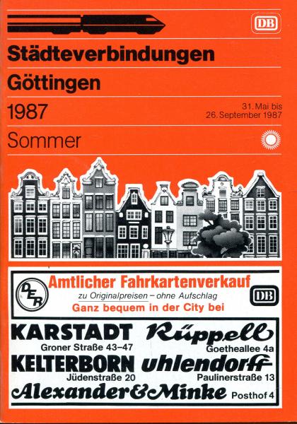 Städteverbindungen Göttingen 1987