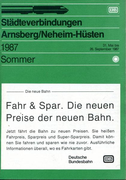 Städteverbindungen Arnsberg / Neheim-Hüsten 1987