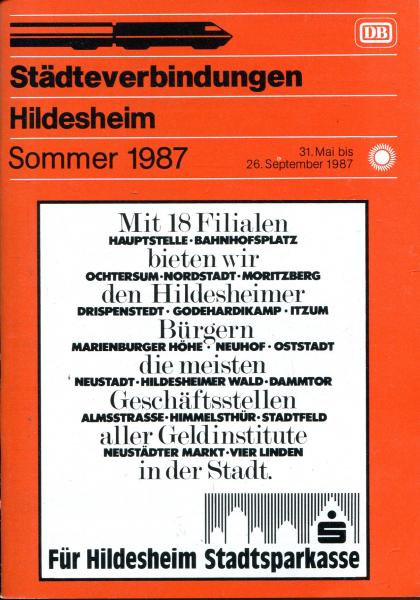 Städteverbindungen Hildesheim 1987