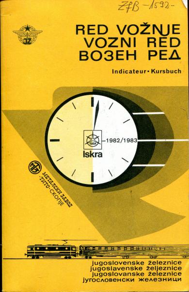 Kursbuch Jugoslawien 1982 / 1983