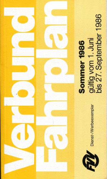 FVV Verbundfahrplan 1986
