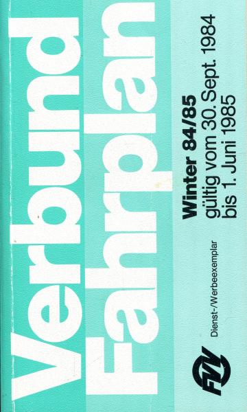 FVV Verbundfahrplan 1984 / 1985
